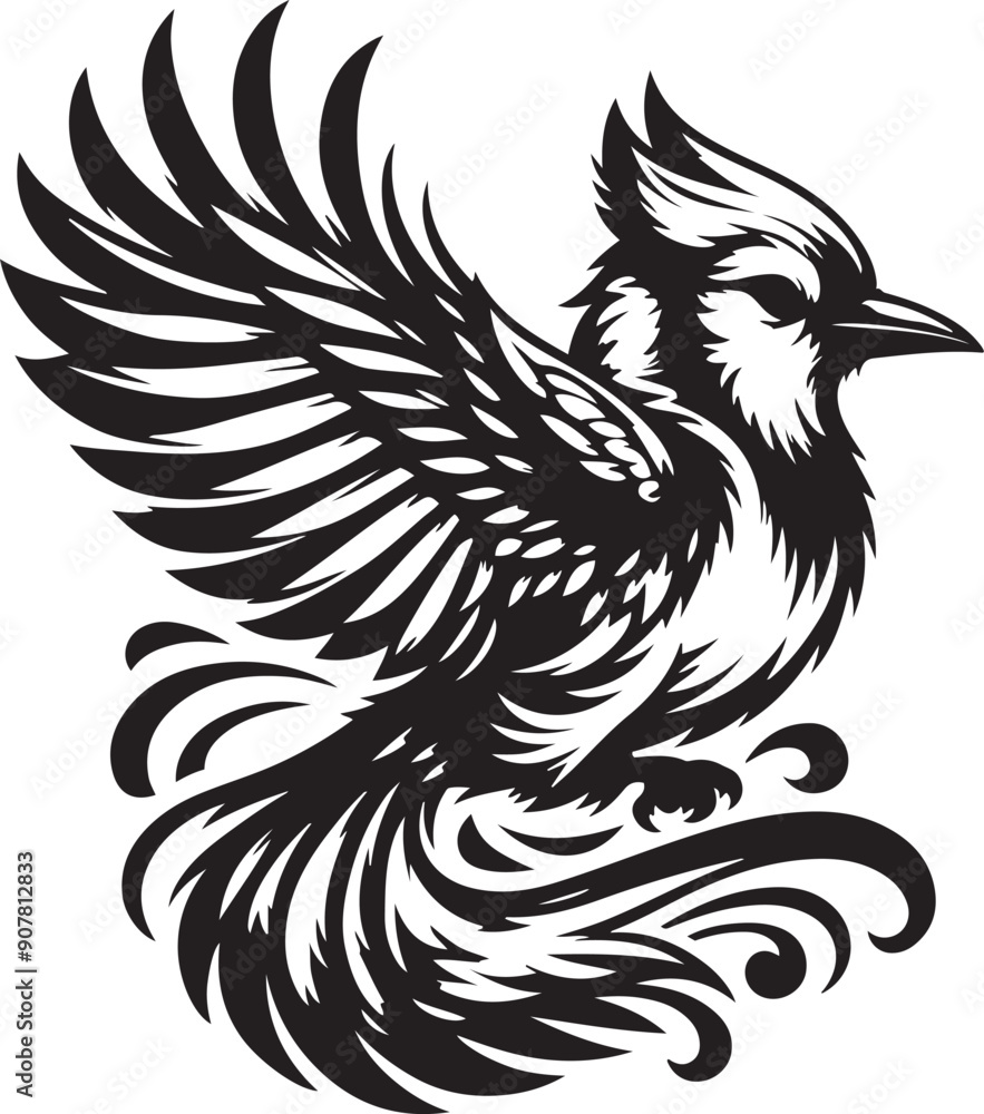 Obraz premium Robin silhouette vector illustration EPS file