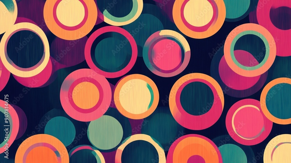 Abstract Circle Pattern With Retro Vibes Abstract Circle Pattern With Retro Vibes