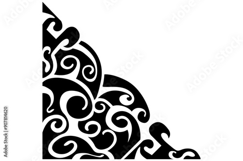 Frame border decorative ornament design with a swirl theme
