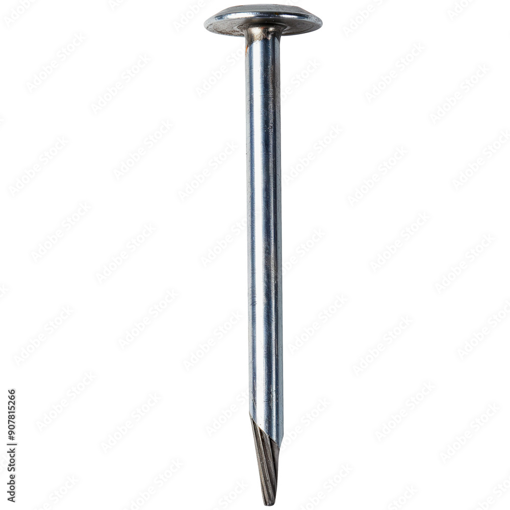 Close Up of a Metal Nail Isolated on White Background Close Up of a Metal Nail Isolated on White Background