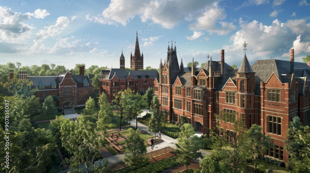 Collegiate Architecture in a Lush Green Setting. Collegiate Architecture in a Lush Green Setting.