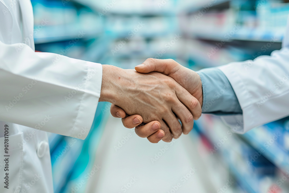 Photo of a professional pharmacist and buyer in chemist shop or pharmacy generative AI Photo of a professional pharmacist and buyer in chemist shop or pharmacy generative AI