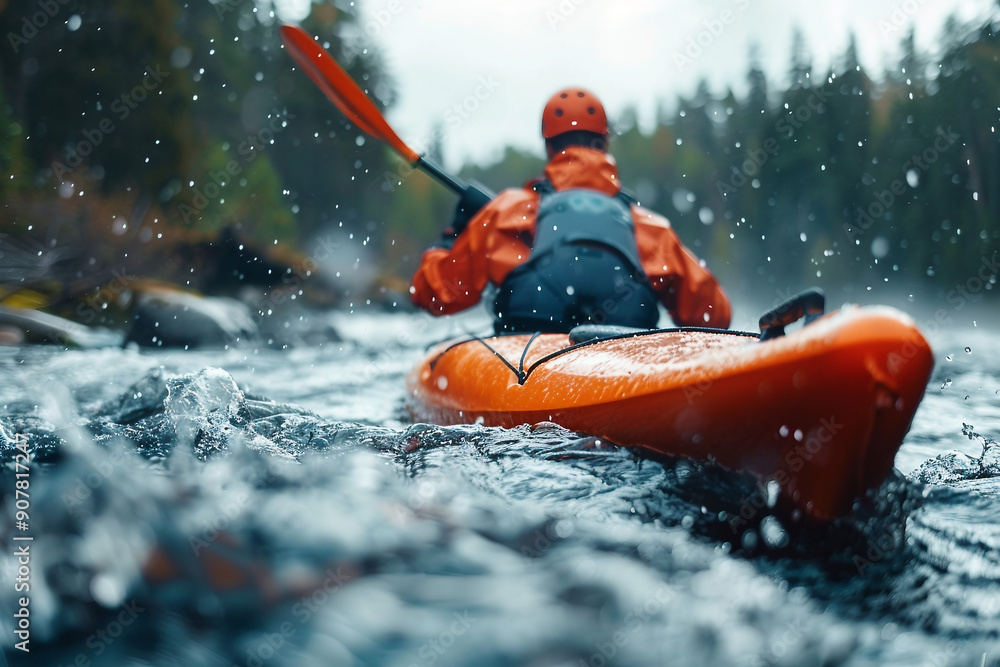 Happy people spending summer time kayaking fishing boating hobby water sports, Generative AI photo Happy people spending summer time kayaking fishing boating hobby water sports, Generative AI photo