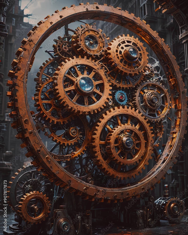 Close-up of the gears and cogs of an old mechanism Close-up of the gears and cogs of an old mechanism
