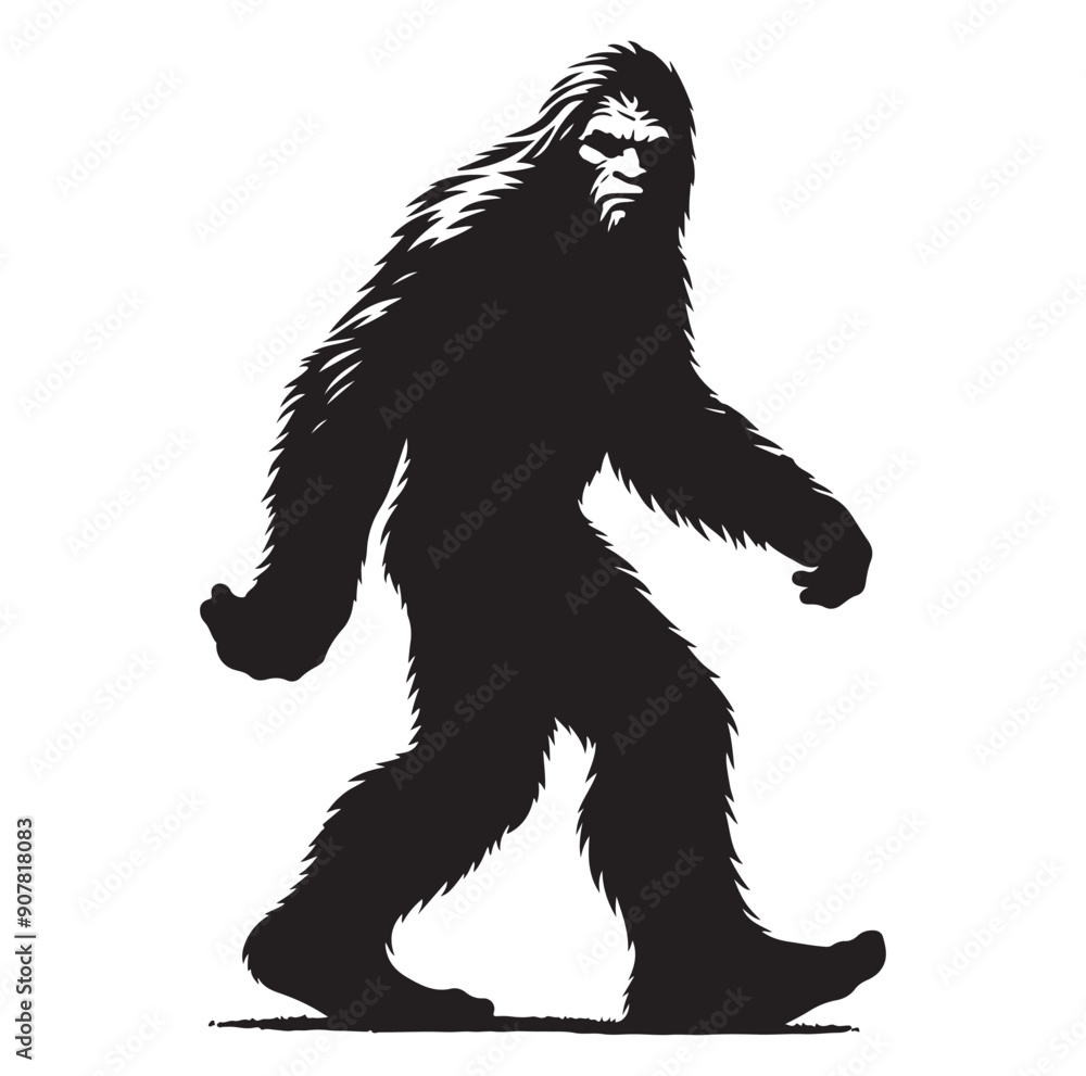 Obraz premium Bigfoot silhouette vector art.