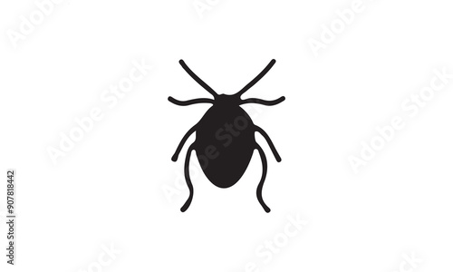 insect logo design black simple line art on white background