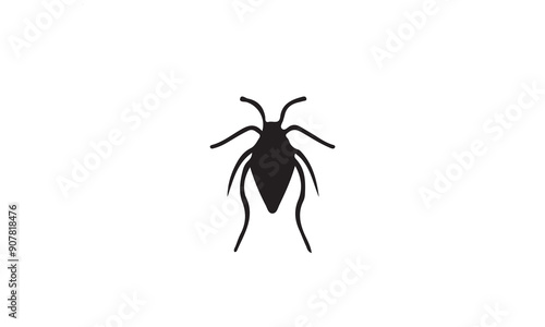 insect logo design black simple line art on white background