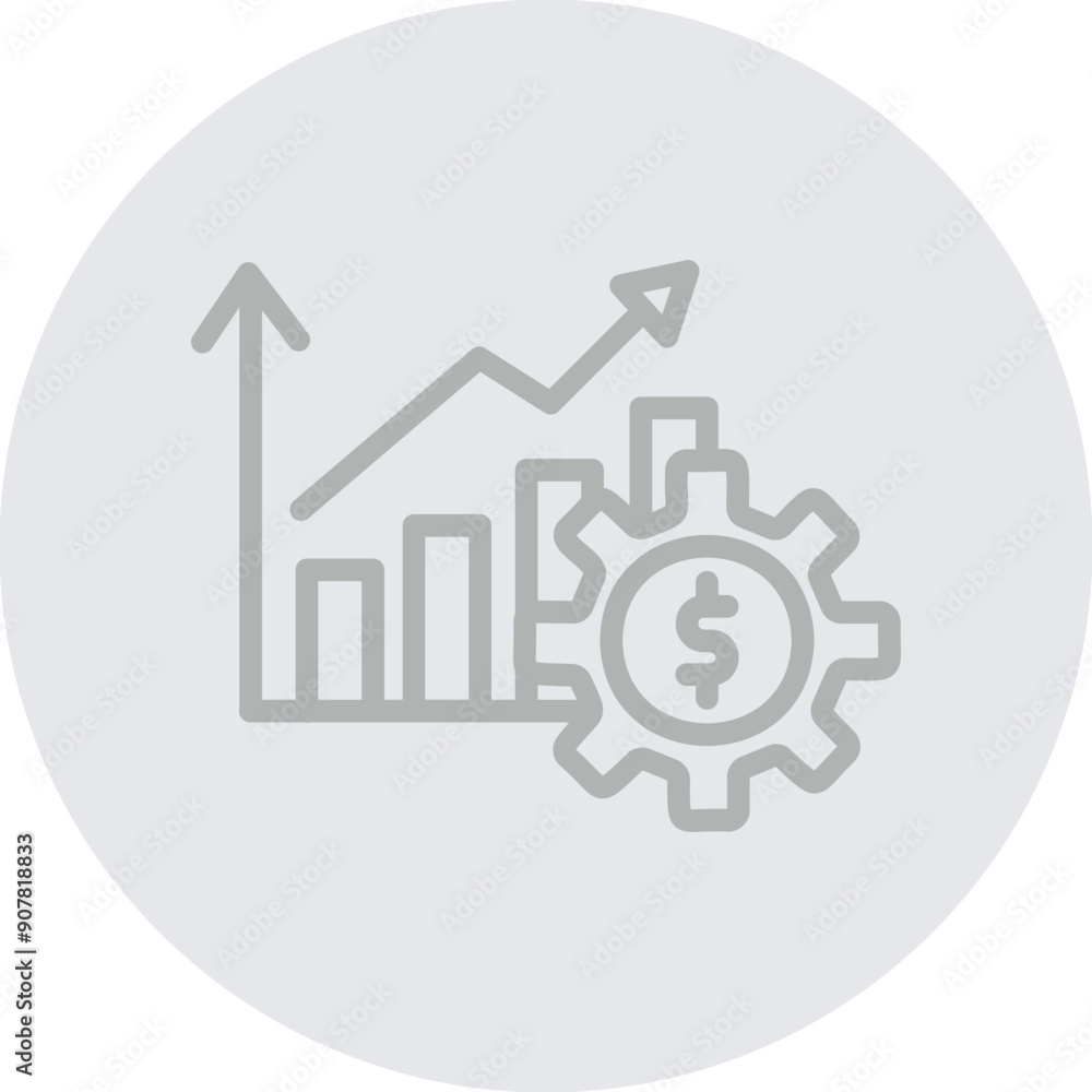 Revenue Vector Line Grey Circle Grey Revenue Vector Line Grey Circle Grey
