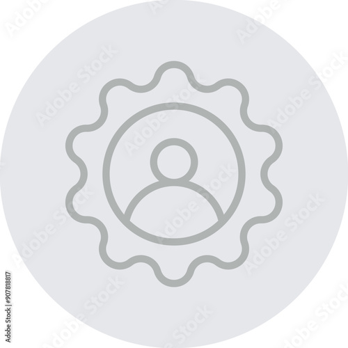 Customer Vector Line Grey Circle Grey