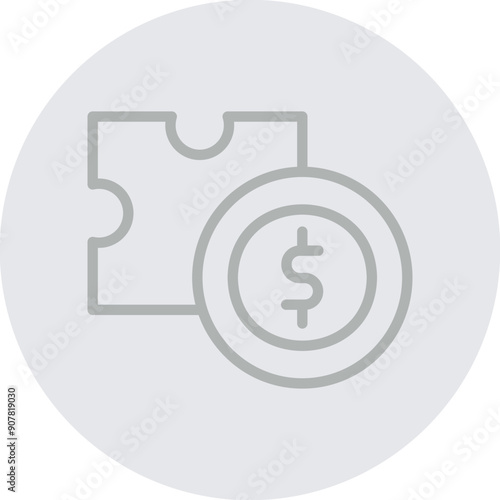 Puzzle Vector Line Grey Circle Grey