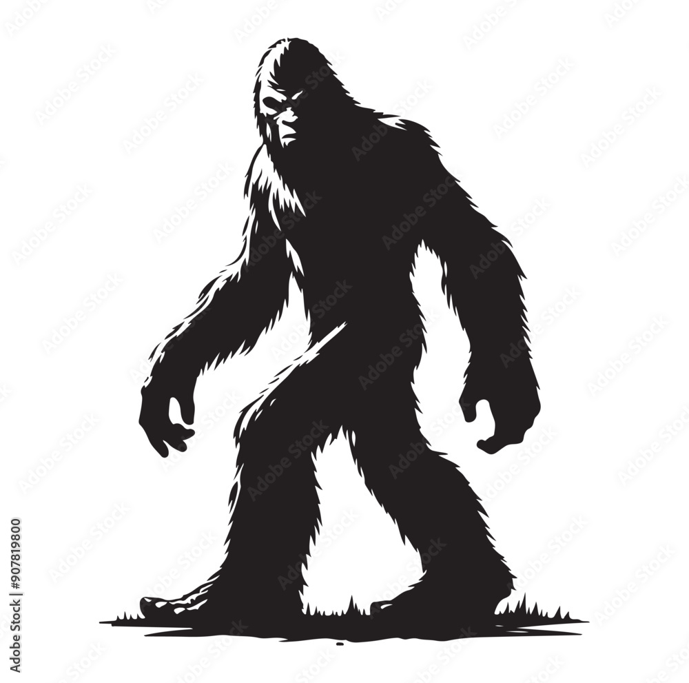 Bigfoot silhouette vector art. Bigfoot silhouette vector art.