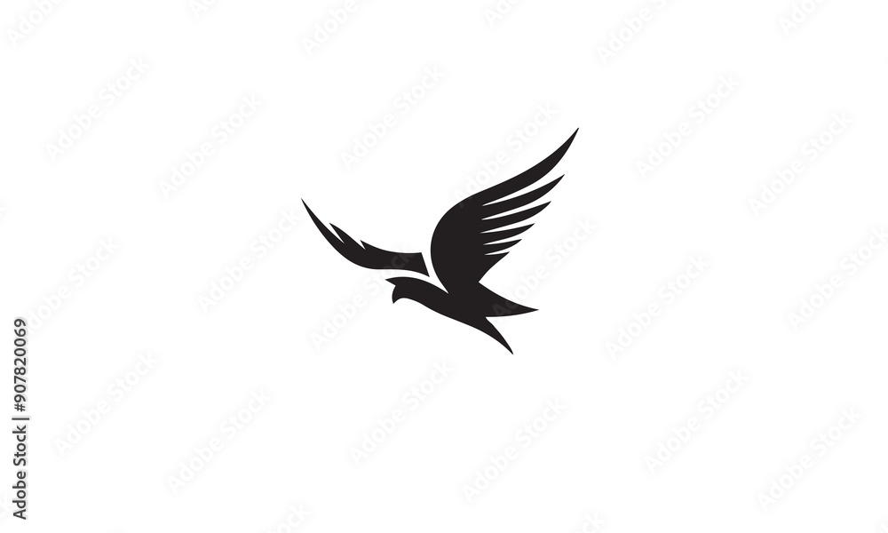 Obraz premium bird logo design black simple flat icon on white background