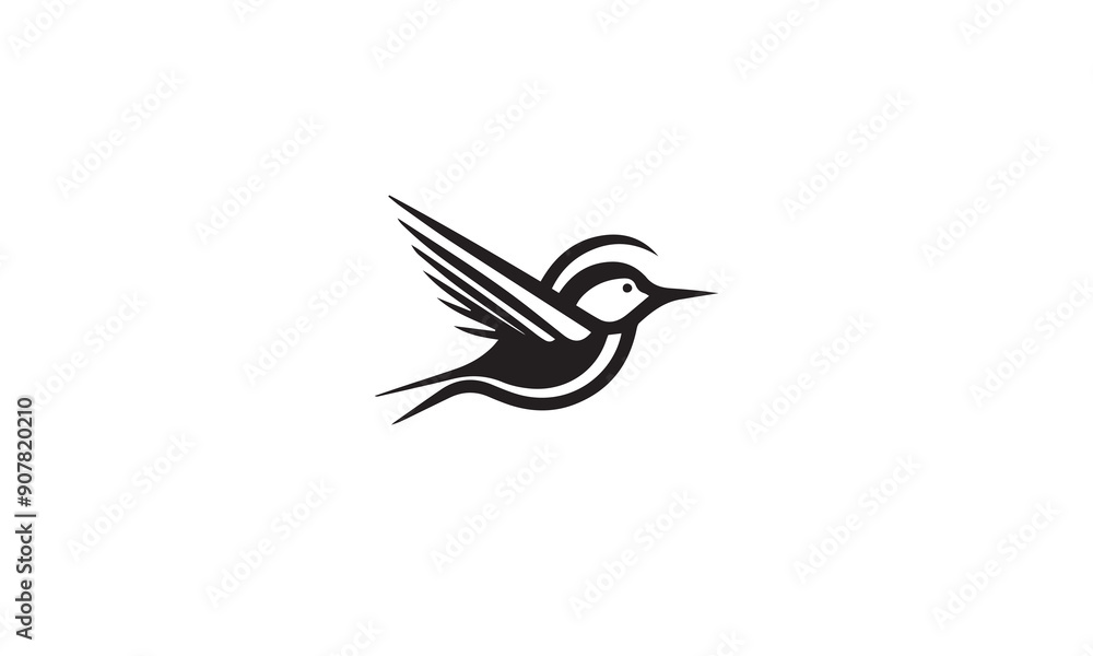 Fototapeta premium bird logo design black simple flat icon on white background