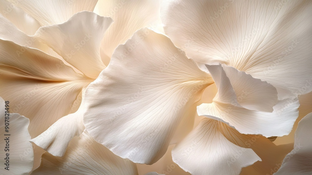 Artistic capture of flower petals in gentle beige and cream tones, emphasizing elegance and subtle beauty Artistic capture of flower petals in gentle beige and cream tones, emphasizing elegance and subtle beauty