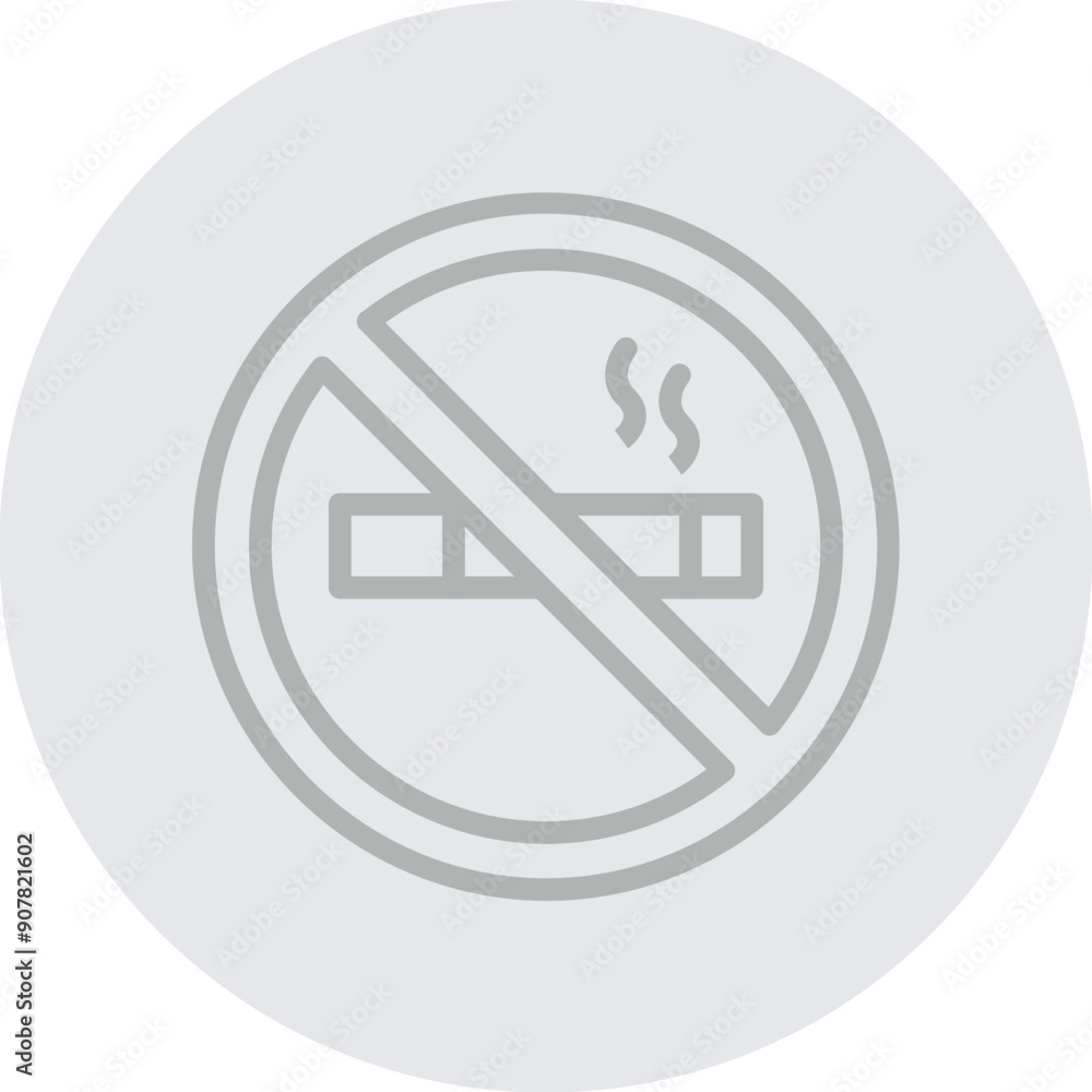 No Smoking Vector Line Grey Circle Grey No Smoking Vector Line Grey Circle Grey