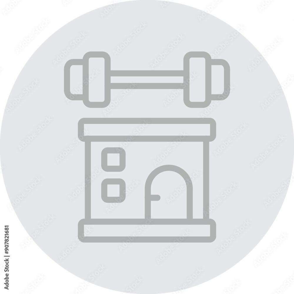 Obraz premium Gym Vector Line Grey Circle Grey