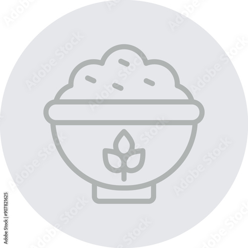 Oats Vector Line Grey Circle Grey