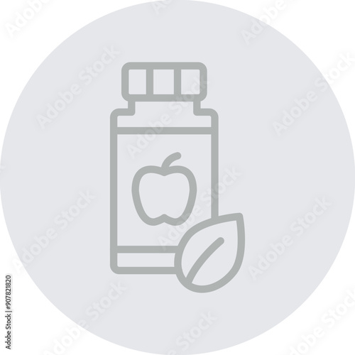 Supplements Vector Line Grey Circle Grey
