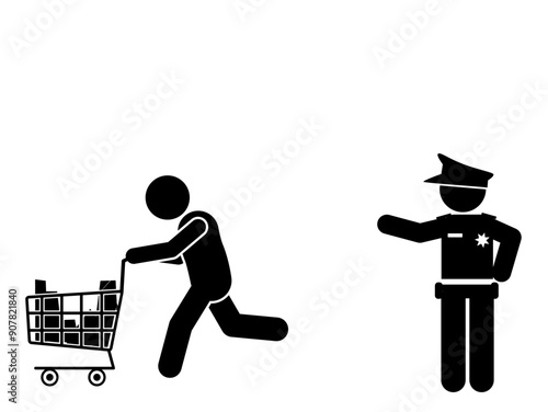 Looter taking advantage of a chaotic city scene.