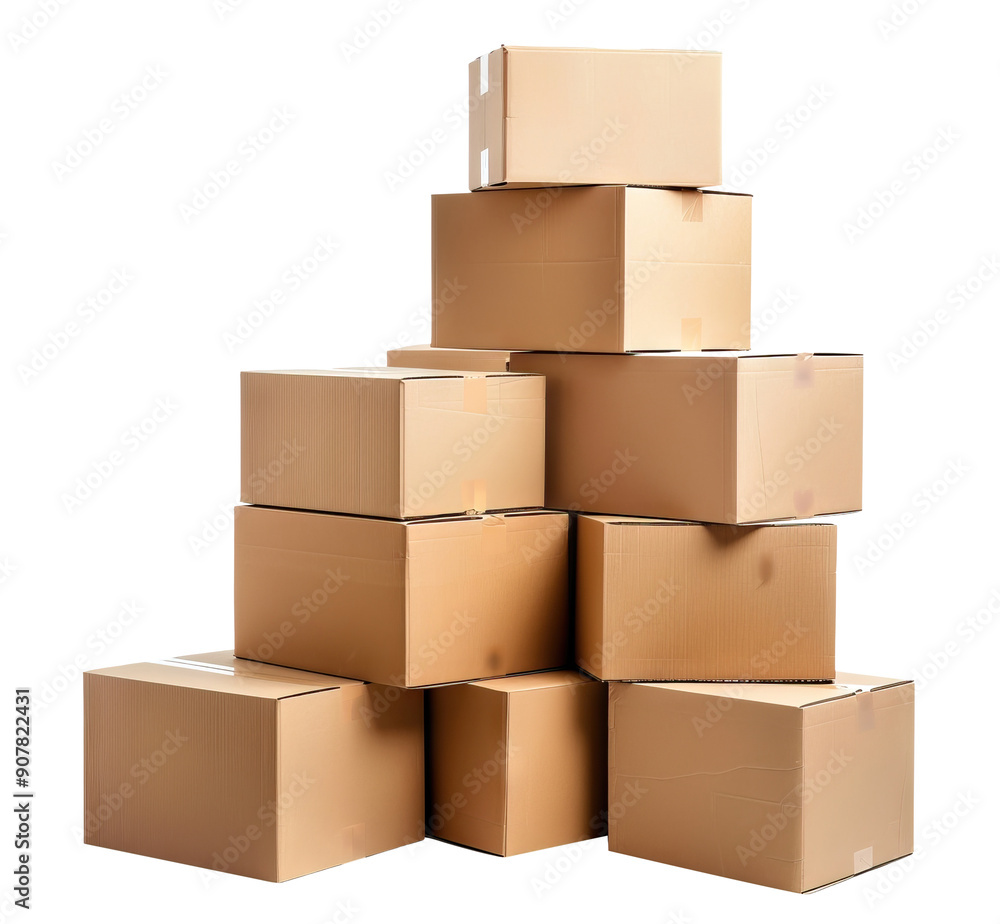 Stack of cardboard boxes, cut out Stack of cardboard boxes, cut out