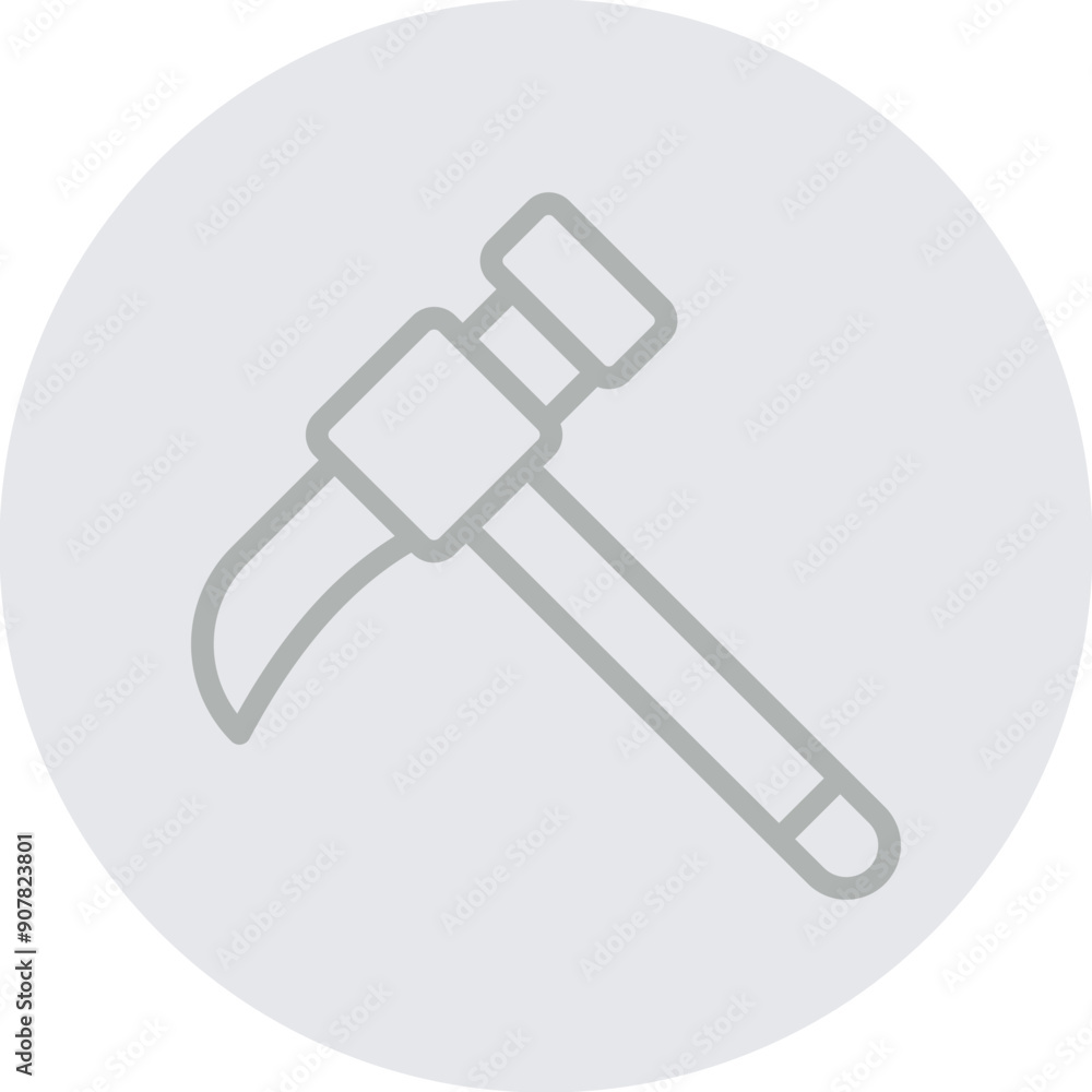 Hammer Vector Line Grey Circle Grey Hammer Vector Line Grey Circle Grey