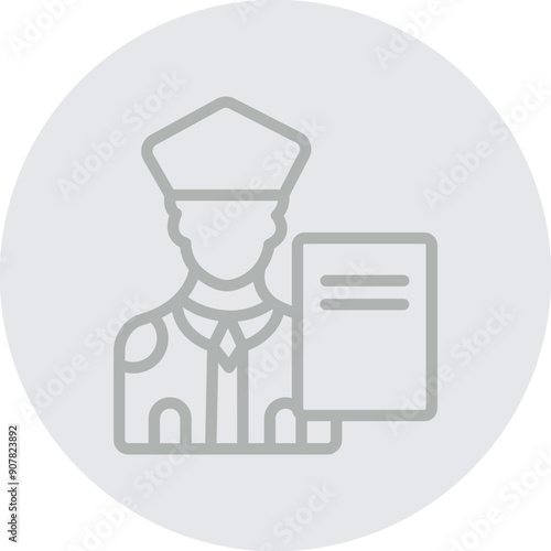 Riot Police Vector Line Grey Circle Grey