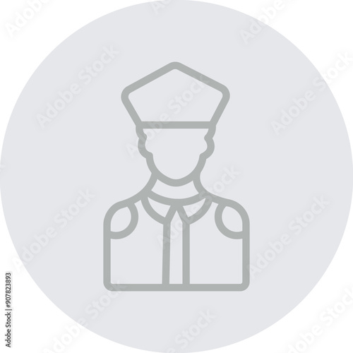 Police Vector Line Grey Circle Grey