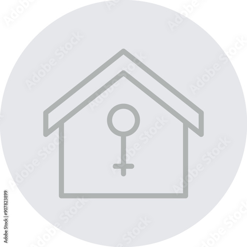 Refuge Vector Line Grey Circle Grey