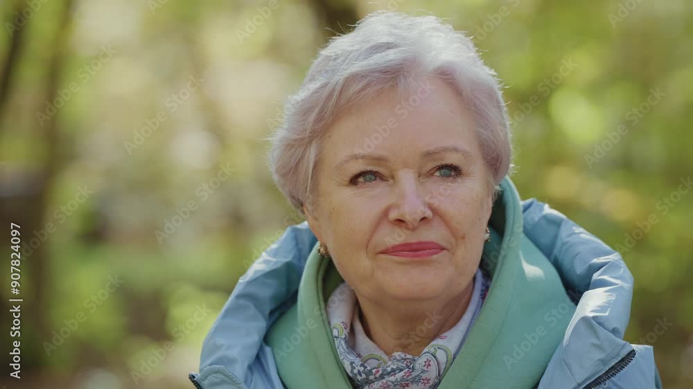 Walking Through Autumn Park: An Older Woman Enjoys Nature's Beauty Walking Through Autumn Park: An Older Woman Enjoys Nature's Beauty