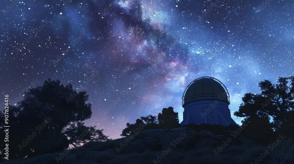 Observatory under the Milky Way. Observatory under the Milky Way.
