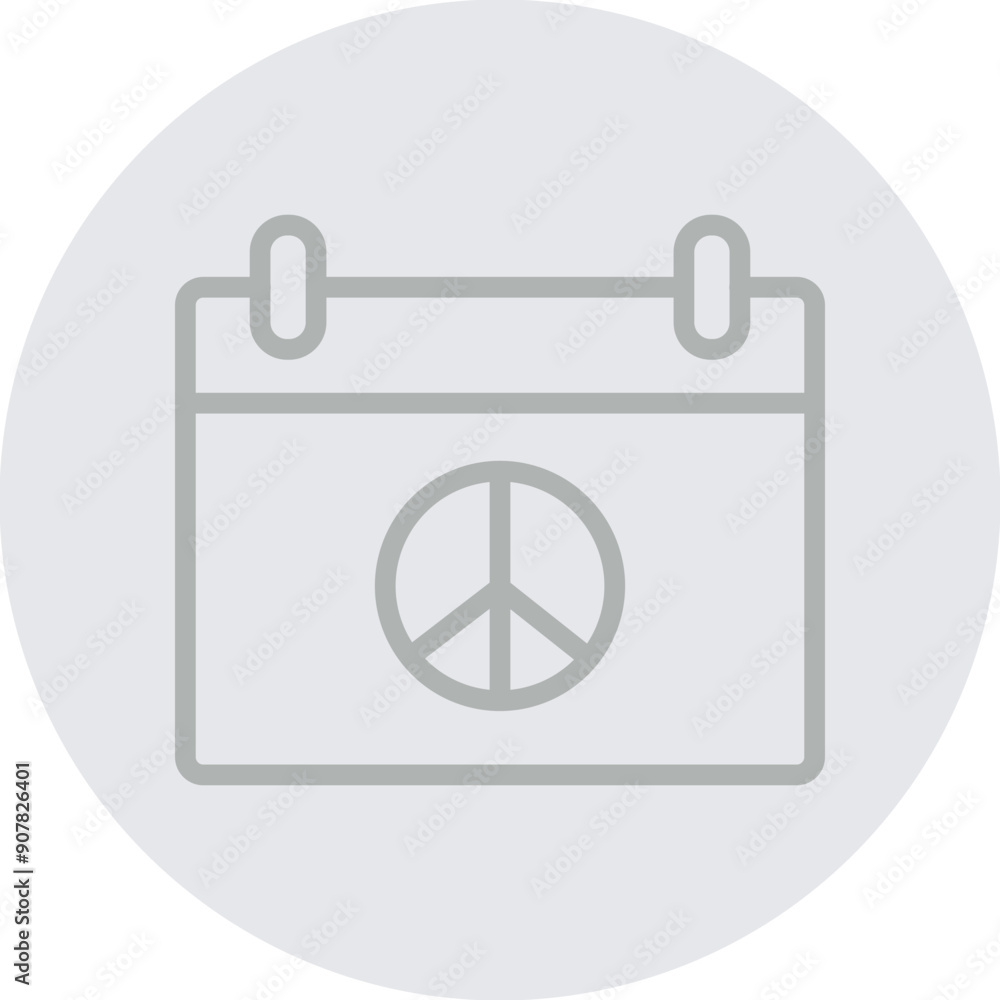 Peace Day Vector Line Grey Circle Grey Peace Day Vector Line Grey Circle Grey