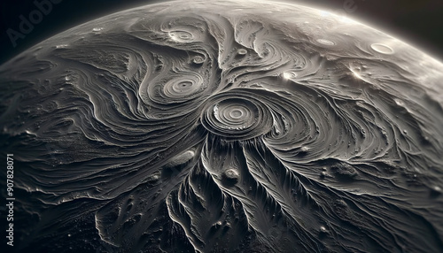 Close-up Texture of Fermium with Light Reflections and Shadows