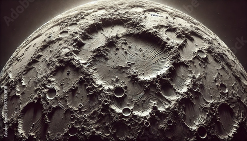 Close-up Texture of Curium with Light Reflections and Shadows