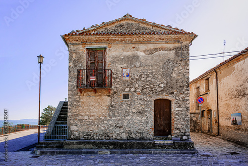 the village of Civita di Bojano with its typical stone houses photo