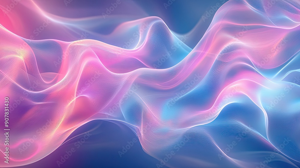 Fluid abstract background featuring sound waves in pink and blue tones, emphasizing movement and rhythm Fluid abstract background featuring sound waves in pink and blue tones, emphasizing movement and rhythm