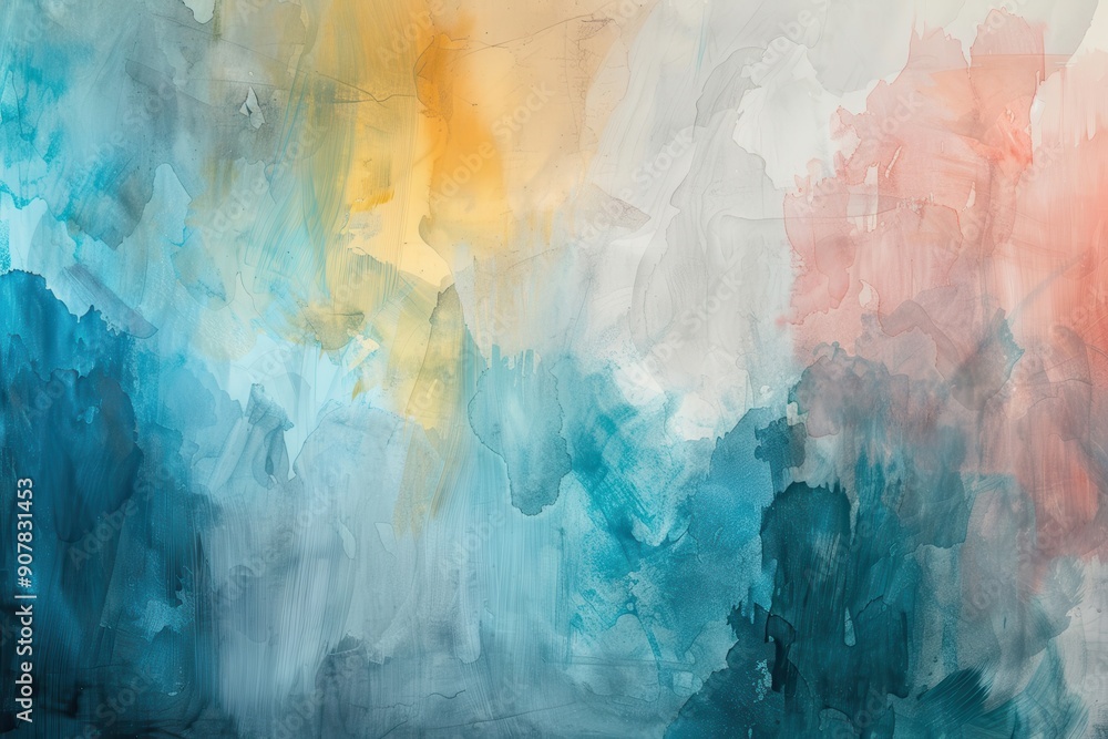 custom made wallpaper toronto digitalModern artistic mural wallpaper featuring soft watercolor combinations in subtle hues, establishing a calm and peaceful visual experience