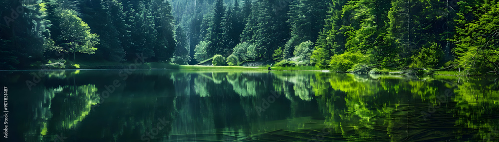 Forest Lake Reflection - Nature Photography Forest Lake Reflection - Nature Photography