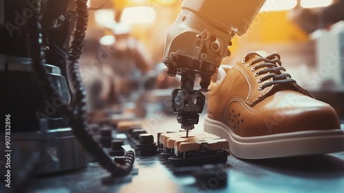 robot makes shoes in factory