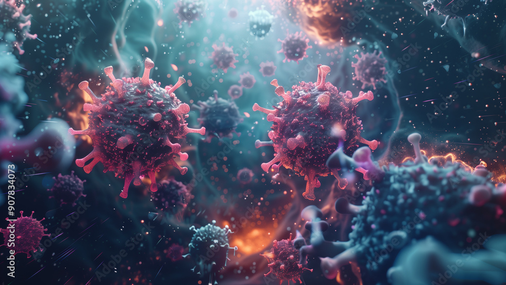 Fototapeta premium Microscopic View: The Corona Virus