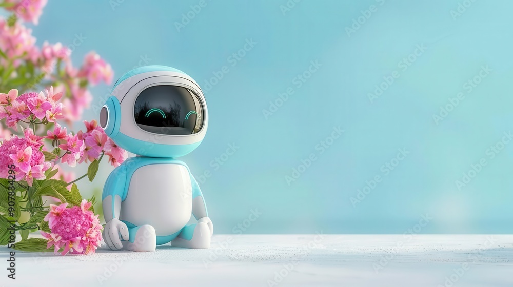 Obraz premium AI Mental Health Assistant Depict an AI companion or virtual assistant providing emotional support and mental health guidance