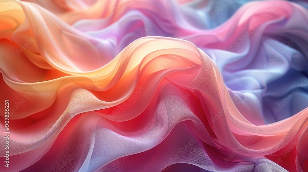 Abstract colorful silk fabric with vibrant shades and soft textures, capturing a dreamy and flowing visual art pattern. Abstract colorful silk fabric with vibrant shades and soft textures, capturing a dreamy and flowing visual art pattern.