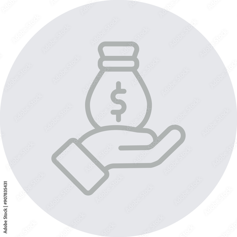 Donation Vector Line Grey Circle Grey Donation Vector Line Grey Circle Grey