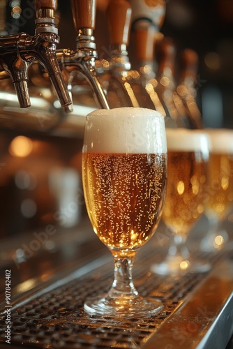 Beer production in brewery, beer barrel, drink beer