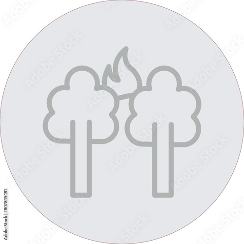 Wildfire Vector Line Grey Circle Grey