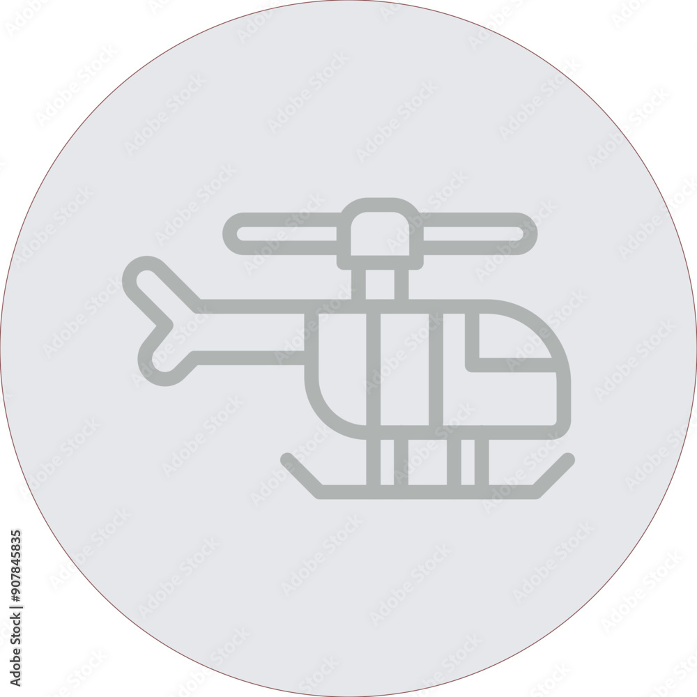 Helicopter Vector Line Grey Circle Grey Helicopter Vector Line Grey Circle Grey