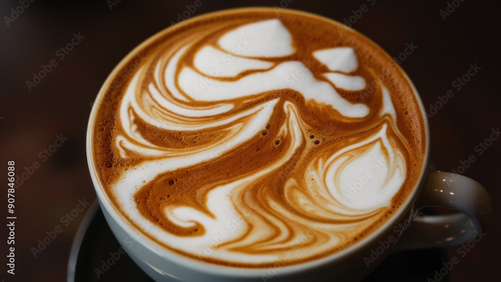 A close up of a cup with swirls in it on top, AI A close up of a cup with swirls in it on top, AI