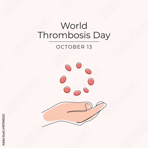 World Thrombosis Day vector design template good for celebration usage. World Thrombosis Day design. Continuous line drawing. eps 10.