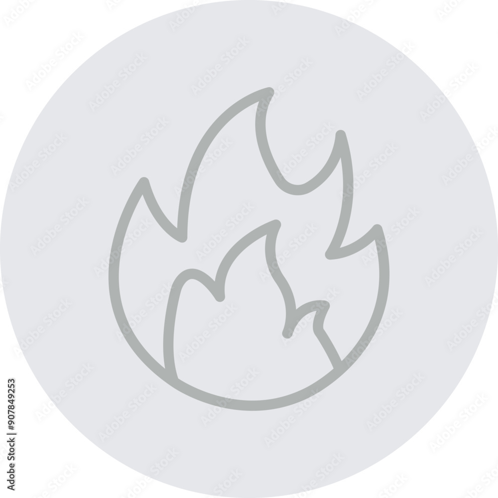 Fire Pollution Vector Line Grey Circle Grey Fire Pollution Vector Line Grey Circle Grey