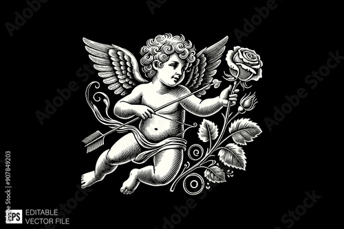 Vintage Cupid illustration design ideas