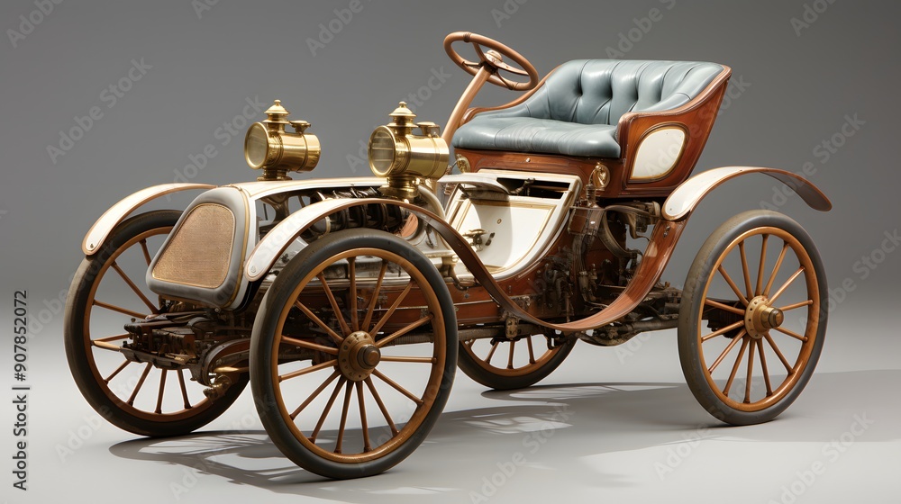 Fototapeta premium Vintage Car: Classic Automotive Design and Nostalgic Charm